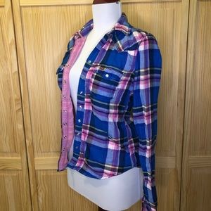 Hollister Blue & Pink Flannel